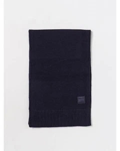 Boss Ribbed Knit Cotton Scarf Men Navy Scarves - Picture 1 of 3