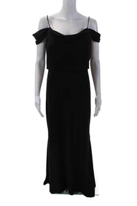 Jenny Yoo Collection Womens Draped Sleeveless Zip Up Maxi Dress Black Size 8 - Picture 1 of 7