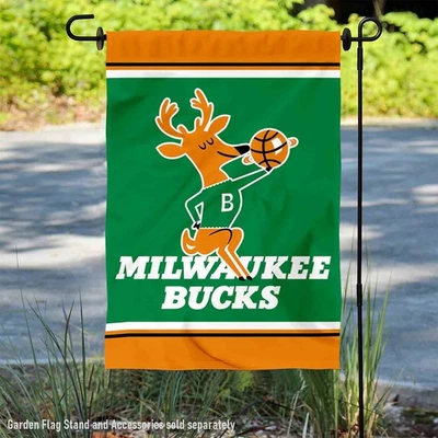 Milwaukee Bucks Vintage Retro Jardín Patio Bandera Bandera Foto 1 de 4