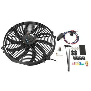 16" inch Universal Slim Fan Push Pull Electric Radiator Cooling 12V Mount Kit - Picture 1 of 11