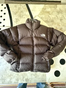 THE NORTH FACE VINTAGE WOMENS 1996  NUPTSE 700 DOWN PUFFER JACKET  BROWN XS - Picture 1 of 10