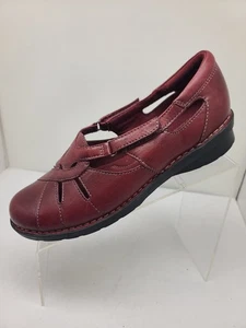 Mocassino Clarks Bendables donna Ashland Mary Jane ballerine pelle rosso taglia 8 W largo - Foto 1 di 11
