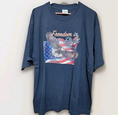 Vtg Alore T Shirt Mens 2XL Bald Eagle Graphic Print USA Made Single Stitch XXL Foto 1 de 4