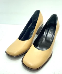 GUCCI Pumps Beige Leather Women's Shoes Size US 6 - Picture 1 of 9