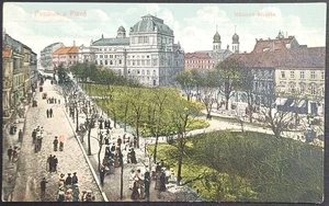 1914 AUSTRO-HUNGARY PLZEN GREAT SYNAGOGUE The Municipal Theater, Sent by mail - Picture 1 of 2