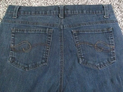 Pantalones de mezclilla Jaclyn Smith para mujer 10 bootcut elásticos bordados clásicos 31x31 Foto 1 de 4