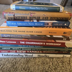 VTG Wood Working Book Lot Of 10 Furniture Canoe Abram Hoadly Mack Langsner - Picture 1 of 8
