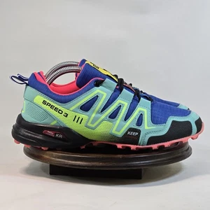 Scarpe Speed 3 Uomo Taglia 41 Blu Verde Neon Trail Running Sneakers Mantieni Atletica - Foto 1 di 10
