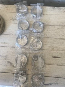 Juego de 10 anillos redondos Pottery Barn de doble deslizamiento silencioso grande de 1,25" - peltre - Imagen 1 de 2