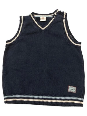 s.Oliver Gilet Garçon Bleu Rayé Tricot Casual (EU 92) - Photo 1/4