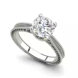 Anillo de diamantes naturales VVS2 F de 3 quilates certificado para regalo en plata de ley 925 maciza - Imagen 1 de 5