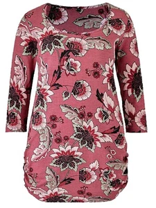 ANTHOLOGY Mulberry Oriental Floral Print Cotton T-Shirt Top Plus Size 20 28 & 32 - Picture 1 of 3