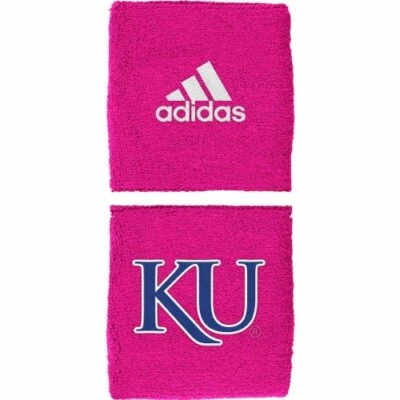 Adidas KU Kansas Jayhawks BCA Pink Sweat Wristbands NWT - Image 1 of 3