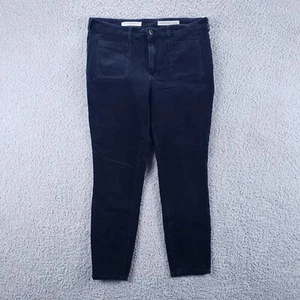 Pilcro Letterpress Pants Women 32 Blue High Rise Skinny Corduroy Patch Pockets - Picture 1 of 14