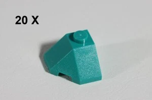 LEGO® Dark Turquoise Wedge 2 x 2 (Slope 45 Corner) [20 Pieces] ID 13548 - Picture 1 of 6