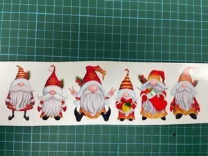 6 x Christmas Gnomes Decals wine glass bottles decorative - Picture 1 of 8
