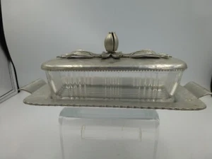 Vintage Rodney Kent - Hammered Aluminum Butter Dish W/ Tulip + Lid & Tray #470 - Picture 1 of 14