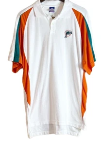 Camisa Polo Miami Dolphins Blanca Vintage Reebok Manga Corta Mecha Humedad Mediana - Imagen 1 de 6