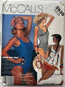 Pattern McCall’s 2535, misses’ swimsuits, retro 80s, bathing suit Sz 12 - Picture 1 of 2