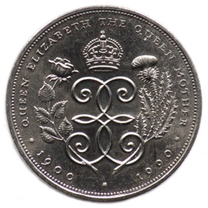 5 POUNDS 1990 ROYAUME UNI / UNITED KINGDOM - C Nickel - 90ans de la Reine Mère - Imagen 1 de 2