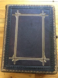 RARE 1870’s ALBUM Full Of Cabinet Cards Leather Gold 36 Cards, 12cdv 4 Tintype - Picture 1 of 11