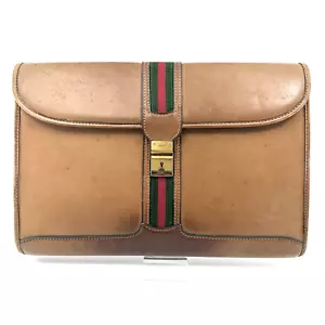 【RANK BC】Vintage Gucci Aktentasche Dokumententasche Sherry Line Leder Original - Bild 1 von 24