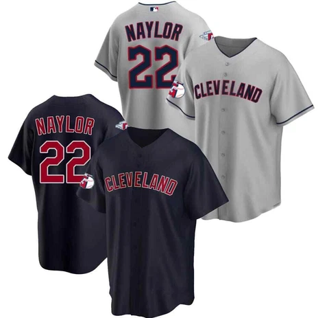 Josh Naylor #22 Cleveland Guardians Baseball Shirt Jsy Gray Navy Fan Made Cover