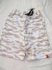 FILTHY Men's White/Gray Camouflage Fleece Lined Shorts  Sz Large Brand New Tags