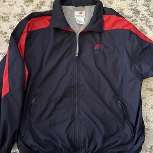 New Balance Vintage 90s Shell Track Jacket Windbreaker Mens XL Red Blue - Picture 1 of 6