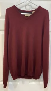 Wetterfester Vintage V-Ausschnitt Pullover Merino Kaschmir Langarm Herren Größe M - Bild 1 von 6