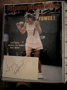 TRACY AUSTIN SIGNED 3x5 INDEX CARD With SI COVER~ TENNIS ~ WTA - Picture 1 of 1