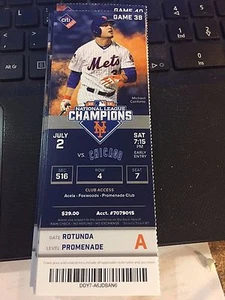 2016 NEW YORK METS VS CHICAGO CUBS TICKET STUB 7/2 ANTHONY RIZZO HR #122 - Picture 1 of 1