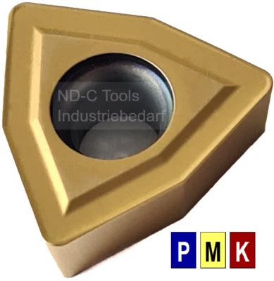 ND-C TOOLS 10x Bohrplatten WCMX 03, 04 ,05, 06, 08 für Stahl, VA (wie Sandvik Sorte 1020)