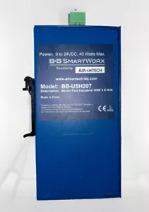 ADVANTECH B+B SmartWorx BB-USH207 INDUSTRIAL 7-PORT DIN-RAIL USB 3.0 HUB. AB - Picture 1 of 3