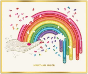 750 Piece Jonathan Adler Rainbow Hand Puzzle Jigsaw Toys Family Fun Relaxing Gif - Picture 1 of 7