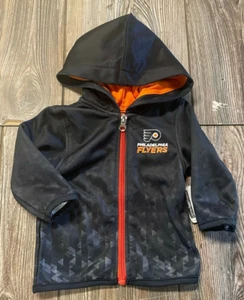 NWT Boys Philadelphia Flyers Black Full Zip Front Performance Jacket 12 Months - Picture 1 of 3