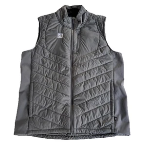 Spyder Full Zip Puffer Vest Men's Large Third Party Logo Dark Gray Zip Pockets - Picture 1 of 9