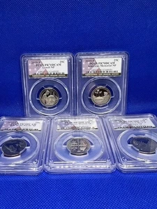 2019 S Silver Quarters Set 5 Coins PCGS PR70DCAM Flag Labels - Picture 1 of 12