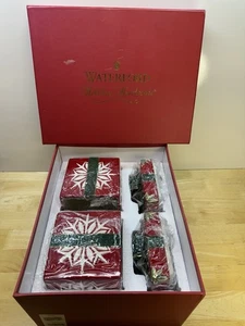 2 Waterford Holiday Heirlooms Ceramic Christmas Snowflake Candy Jar Gift Boxes - Picture 1 of 4