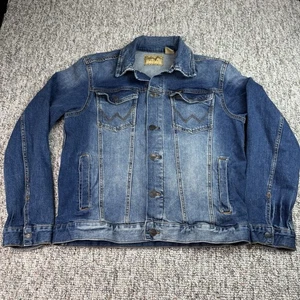 Wrangler Retro Mens Arabian Denim Jacket Blue Size Medium Faded 74188AB - Picture 1 of 12
