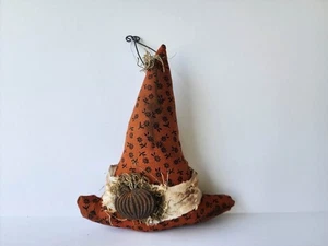 Primitive Tea Stained Witch's Hat Bowl Filler Halloween 9"x8" Hand Crafted NEW - Picture 1 of 6