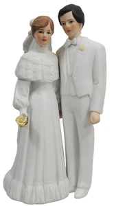 Enesco Bride and Groom Porcelain Musical Wedding Figure 7” Tall WORKS - Picture 1 of 10