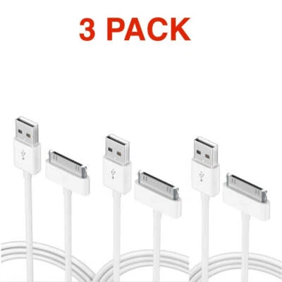 3pack of 30pin USB Charging Data/Sync Cable for Apple ipod classic / nano 4/5/6 - Image 1 of 4