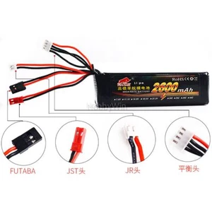 11,1V 3S 2600mAh 8C LiPO Akku Multi-Stecker passend Futaba KO WFLY RC Sender - Bild 1 von 9