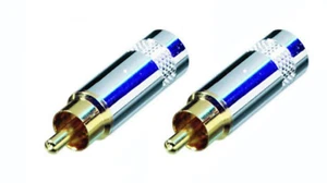 2 Pack Neutrik Rean NYS352G RCA Cable Connector Plug in Gold Large Nickel Handle - Picture 1 of 1