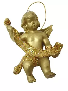 (01766-33912) ANGEL RESINA DURA PLASTICA NAVIDAD CHRISTMAS PEQUEÑO DORADO COLGAR - Imagen 1 de 1