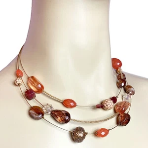 "Collar Napier Goldtone Gargantilla Múltiples Cuentas 18" NUEVO Triple Cadena Precio de venta sugerido por el fabricante $35.00 - Imagen 1 de 4
