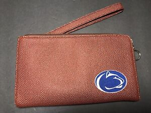 Penn state Nittany Lions Logo Brown Zip Around Wristlet Wallet 8 1/2 X 5”