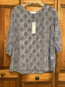 Mododoc Womens Size Medium Gray Polyester Velvet Diamond Pullover Sweater - Picture 1 of 6