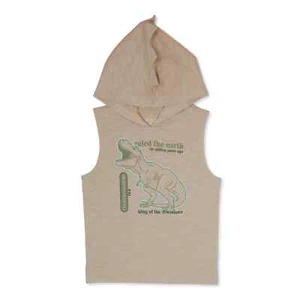 365 Kids From Garanimals Boy's Mix and Match Dino Muscle Hoodie Meringue Size 10 - Picture 1 of 3
